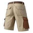 thumbnail image 3 of Cargo Short for Men Elastic Waistband Drawstring Shorts Pants Summer Work Hiking Casual Outdoor Athletic Big & Tall Camo Cargo Short Multi Pockets Twill Quick Dry Joggers,Khaki L, 3 of 3
