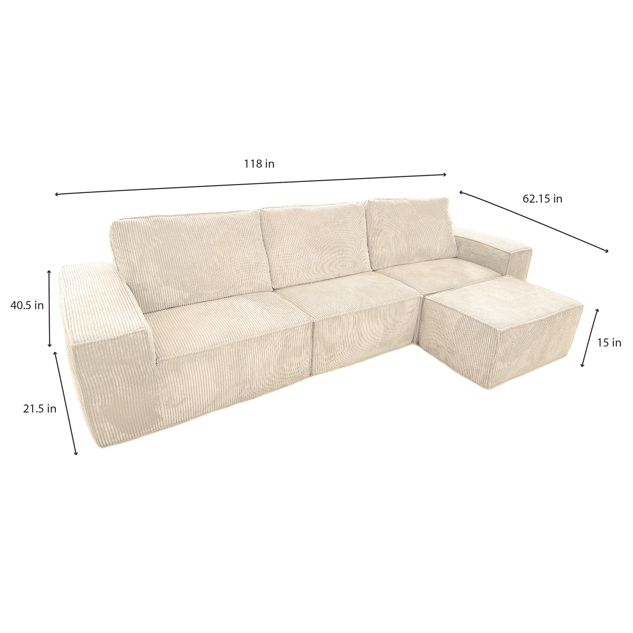 Imaginarium® Home 4-Piece Sectional Sofa Modular Couch-in-a-Box