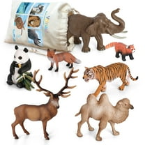 Volnau Animal Figurines Toys VOLNAU 6PCS Asia Animal Figures Preschool Jungle Forest Educational Set