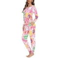 thumbnail image 2 of Renewold Carrot Easter Egg Nightwear for Women Plus Size XS Rabbit Pajama Long Pants Matching Set of 2 Loose Fitting Holiday Sleep Jogger Loungewear, 2 of 4