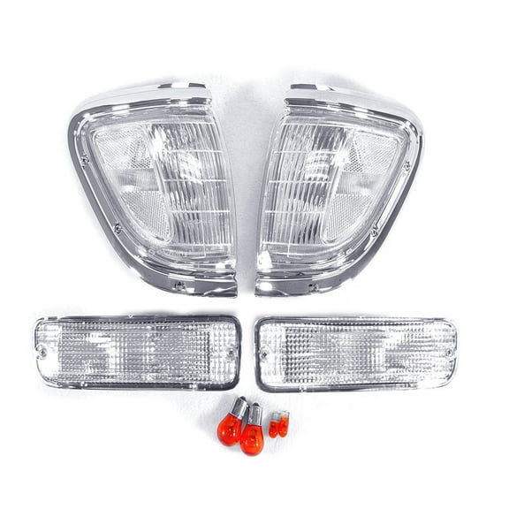 DEPO Chrome / Clear Corner   Bumper Signal Lights Fit 95 96 97 Toyota Tacoma 4WD