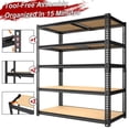thumbnail image 6 of Garage Shelving 5 Tier Adjustable Storage Rack 2400 lbs Heavy Duty Metal Shelves for Garage Basement Warehouse Pantry 72” H x 40” W, Black, 6 of 9