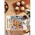 thumbnail image 3 of Placemat Gourmet Graffiti Pizza for Dining Table Tableware Mats 4/6pcs Kitchen Dish Mat Pad Counter Top Mat Home ration, 3 of 7