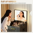 thumbnail image 5 of VKCC Compact Vanity Desk Set with Charging Ports, Folding Dressing Table with Drawers for Small Bedroom, White, 5 of 11