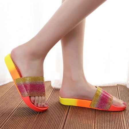 

Sandals Ladies Bright Color Women Sandals Toilet Slipper Bathroom Simple Shoes
