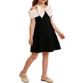 thumbnail image 6 of LEWKW Little Girls Off Shoulder Party Dress Spaghetti Strap with Oversized Contrast Bow Knot A-Line formal Dress for Spring Birthday Celebratio, 6 of 7