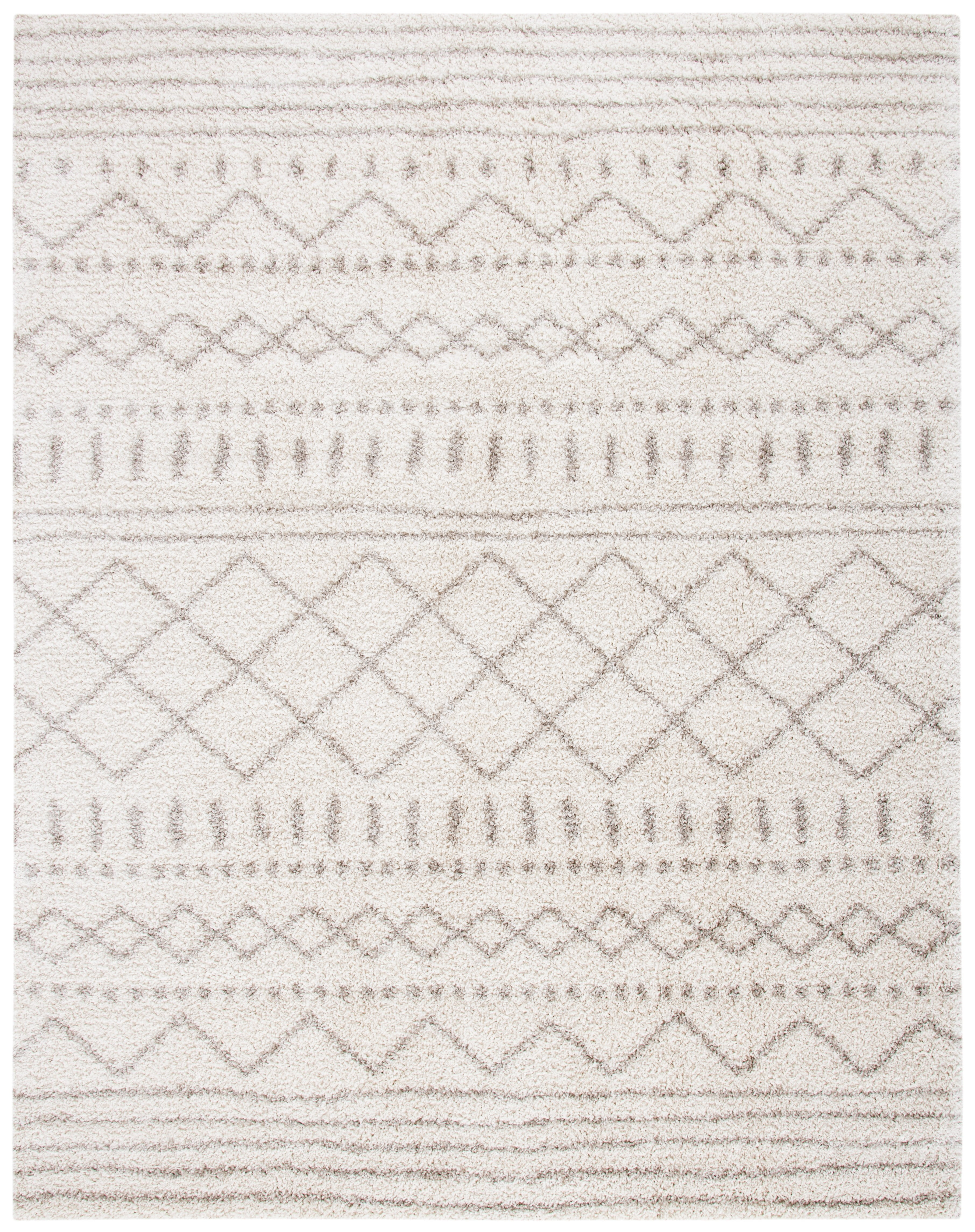 Safavieh Arizona Teagan Geometric Shag Area Rug, Ivory/Beige, 7' x 10'