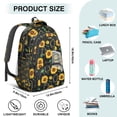 thumbnail image 5 of Black Sunflower Backpack for School,Cute School Bag,Schoolbag with Adjustable Shoulder Straps & Padded Back,16.9 Inch, 5 of 5