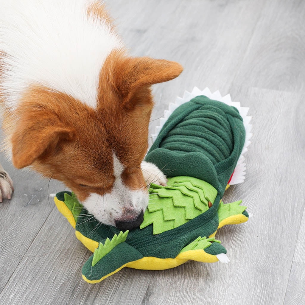 Dog Snuffle Mat Plush Toy Squeak Alligator for Dogs Interactive Stuffed Pet Chew Toy Reducing Boredom Preventing Obesity