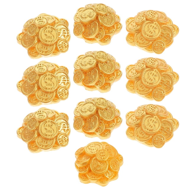 SHISUYAN 10 Pcs Figurines Miniatures de Pièces en Résine pour Maison de Poupée Décoration Créative de Paysage Miniature Fausse Pièce pour Décoration de Nouvel An Argent Réaliste Accessoire de Nouvel An