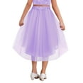 thumbnail image 2 of vastwit Kids Girls Sparkly Irregular Hem Tulle Skirt Rhinestone Flower Decor Tutu Skirt for Pageant Prom Party Purple 6, 2 of 5