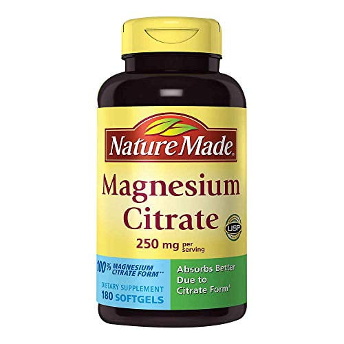 Nature Made Magnesium Citrate 250 mg Dietary Supplement 180