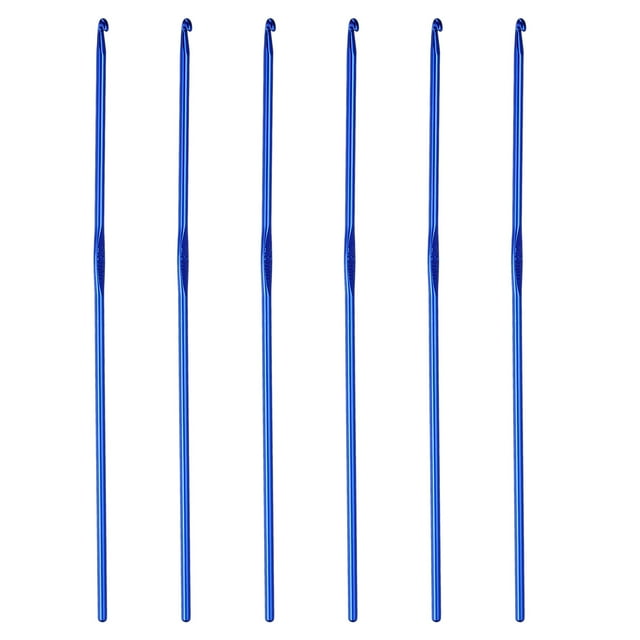 Ganchos de crochet de aluminio de 2.5 mm de Uxcell, agujas de tejer de crochet, ganchos de crochet con tamaño azul, 6 piezas