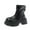 Black, variant on KEGIRLOM Womenfashionable And Casual Winter Thick Soled Short Tube British Style Round Toe Versatile Comfortable Height Increasing Boots Brown 7.5