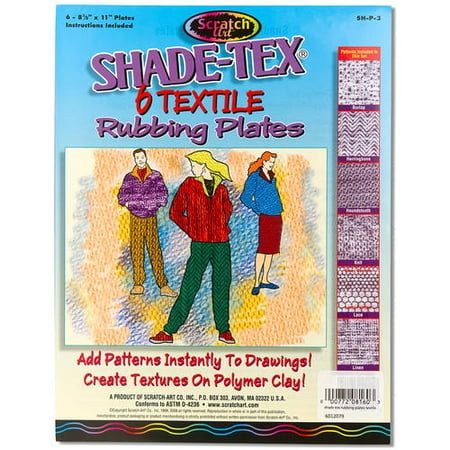Melissa & Doug Scratch Art Shade-Tex Rubbing Plates - Textiles 6-Pack