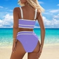 thumbnail image 5 of Hipattires Bathing Suits Women Beach Purple Clearance Under $5 with Molded Cups Bikini Sets Fashion Plain 2 Piece Juniors High Waisted Swimwear Swimsuits, 5 of 5