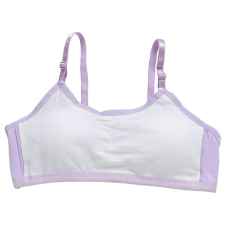 

Ziizwfa Adjustable Girls Underwear Soft Padded Cotton Bra Young Girls Yoga Sports Bra