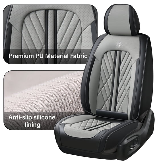 2017 for Ford C-max Car Seat Cover, Faux Leather Full Set of 5 Seats Waterproof & Dustproof Refresh Car Interior, Black and Gray Car Seat Covers, Protect Car Seats
