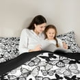 thumbnail image 5 of Homewish Flying Butterflies 2pcs Bedding Comforter Set for Boys Girls,Black White Twin Comforter Sets,Retro Vintage Breathable Bedding Set,Breathable Home Decor,Reversible, 5 of 8
