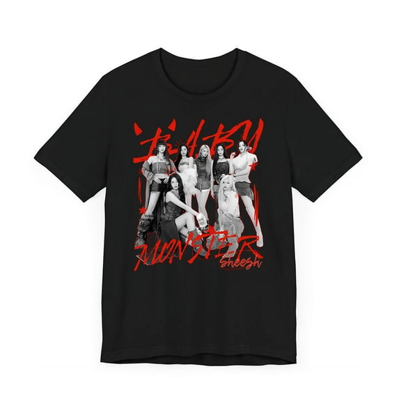 Babymonster Merch Sheesh illustration Tee Printed Shirt Men Women T-shirt Kpop Short Sleeve Top