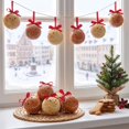 thumbnail image 6 of Christmas Foam Ball Ornaments 6Pcs 3.2in, White Orange Sequined Baubles with Hanging Strings, Festive Tree Decorations for Holiday Party, Shatterproof Christmas Balls for Xmas Tree Display, 6 of 6
