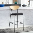 thumbnail image 4 of SAFAVIEH Ryker Scandinavian Style 20.5 in. Barstool, Oak/Black (20.5 in. W x 20 in. D x 43 in. H), 4 of 12