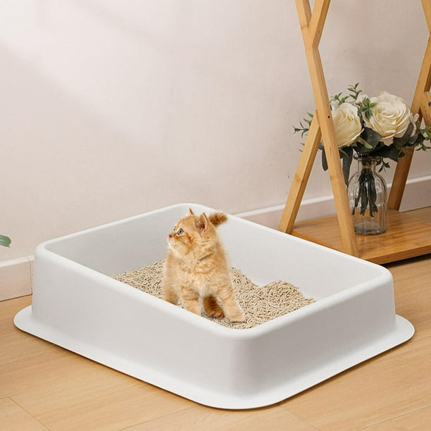 Open Top Litter Boxes Cat Potty Litter Box High Sided Deep Litter Box with Cat Walmart