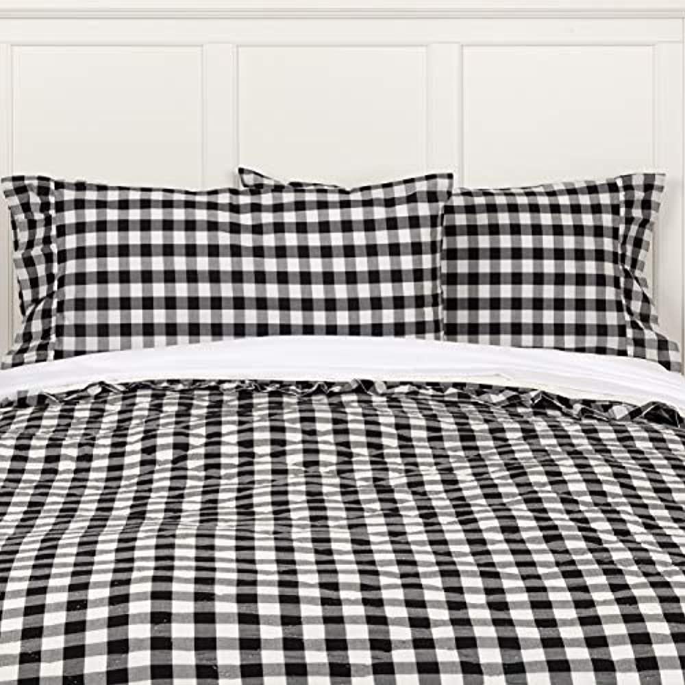 VHC Brands Classic Country Farmhouse Bedding Annie Buffalo Check White