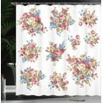 thumbnail image 4 of Ambesonne Floral Shower Curtain, Romance Love Wedding, 69"Wx75"L, Dark Coral Blue Tan, 4 of 5