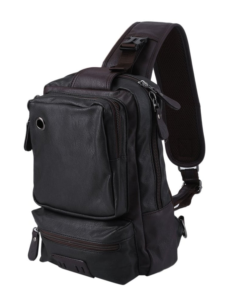 Cross Body Messenger Bag Shoulder Backpack Travel Rucksack Sling Bag, Black by