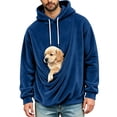 thumbnail image 5 of Oksale Fuzzy Pet Pouch Hoodies for Men Soft Cozy Sherpa Fleece Hoodie Sweatshirts with Kangarooo Pockets Long Sleeve Winter Clothes Navy M, 5 of 7
