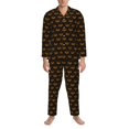 thumbnail image 3 of Fuzoiu Halloween Pumpkins1 Print Men's Long-Sleeved Pajama,Lounge Button Down Nightwear,Mens Notch Collar Pajama Set -Medium, 3 of 7