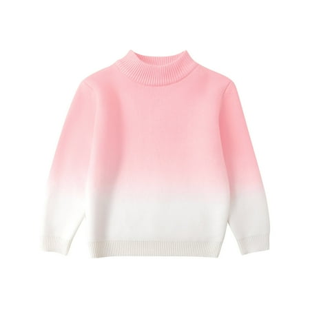 CYRBOKO Toddler Boy s Pullover Sweaters Long Sleeve School Crew Neck Casual Kint Clothes Pink Size 3-4 T