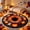 B, variant on Thanksgiving And Halloween Candleholder Wreath Artificial Fall Harvesting Decorative Maple Leaf Candleholder And Pumpkin Wreath