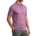 thumbnail image 3 of GENTS BLISS Golf Men Shirts Short Sleeve Shirts for Men Floral Print Men Polo Shirts, 3 of 12