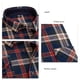 thumbnail image 3 of Camisa a cuadros cepillada de algodón puro para hombre, camisa informal a cuadros con solapa para todas las estaciones, para compras informales en casa, citas y oficina, 3 of 4