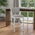 thumbnail image 6 of Hillsdale Furniture Clarion Wood and Upholstered Panel Back Bar Height Stool, Sea White, 6 of 6