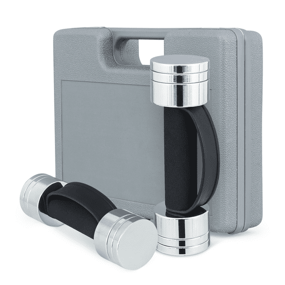 Magshion Adjustable Dumbbell Set with Carrying Case, Pair Steel Weight Set 3lb 4lb 5lb Weights for Lifting Gym Fitness with Foam Handle, Silver