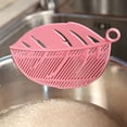 thumbnail image 4 of Ludlz Kitchen Gizmo Strain Strainer, Clip On Silicone Colander, Fits all Pots and Bowls - Kitchen Leaf Shape Rice Wash Sieve Strainer Noodles Beans Peas Cleaning Tool, 4 of 8