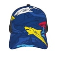 thumbnail image 2 of Picia Cartoon Shark Pattern Trucker Hat,Baseball Cap,Sun Protection Cap,Stylish Headwear,Leisure Cap,Outdoor Sports Cap, 2 of 7