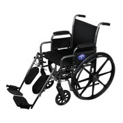 Medline K1 Basic Wheelchair, 16" Wide Seat, Desk-Length Arms, Elevating Leg Rests