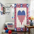 thumbnail image 3 of Independence Day Shower Curtain, 72" x 72", American Flag Love Heart Retro Waterproof Bathroom Curtain Washable Shower Curtain Set with 12 Hooks, 3 of 9