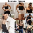 thumbnail image 4 of Women's Longline Sports Bras Padded Wirefree Crop Tank Top Yoga Cami with Built-in Bra, 4 of 5