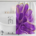 thumbnail image 4 of Purple Gold Waterproof Fabric Shower Curtain,Abstract Flower Ombre Aesthetics Paint Waterproof Fabric Shower Curtain for Bathroom Curtains Bathtubs Hotel Shower Curtains with 12 Hooks Standard 66x72, 4 of 8