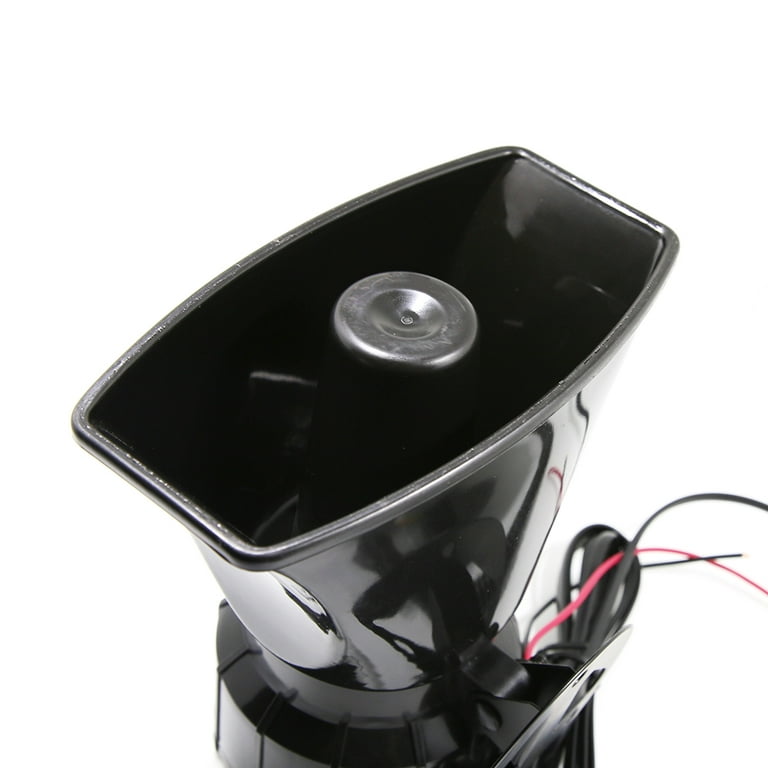Abody Car Megaphone 7 Tone Alarm Horn 110dB Loud Speaker Fire Alarm Ambulance Blaring Siren, Size: 18, Black