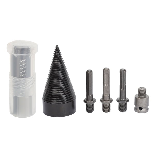 Broca divisora de troncos de leña, brocas de acero para dividir troncos, broca de acero extraíble de 50mm, 5 uds.