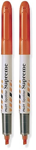 PIL 16009 Pilot Spotliter Supreme Fluorescent Highlighters Chisel Tip Orange 2-PACK