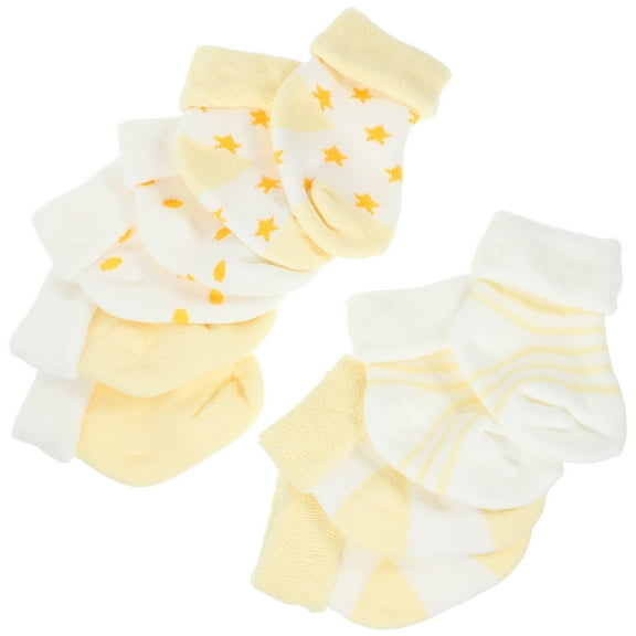 PAMINGONO 5 Pairs Newborn Socks Cotton Mid Calf Warmth Girl