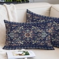 thumbnail image 2 of Navy Blue Boho Pillow Covers King, Abstract Art Ethnic Vintage Geometric Soft Brushed Microfiber Breathable Throw Pillow Covers, Pillowcase with Zipper for Couch Sofa Bedroom Living Room 20"x36", 2 of 9
