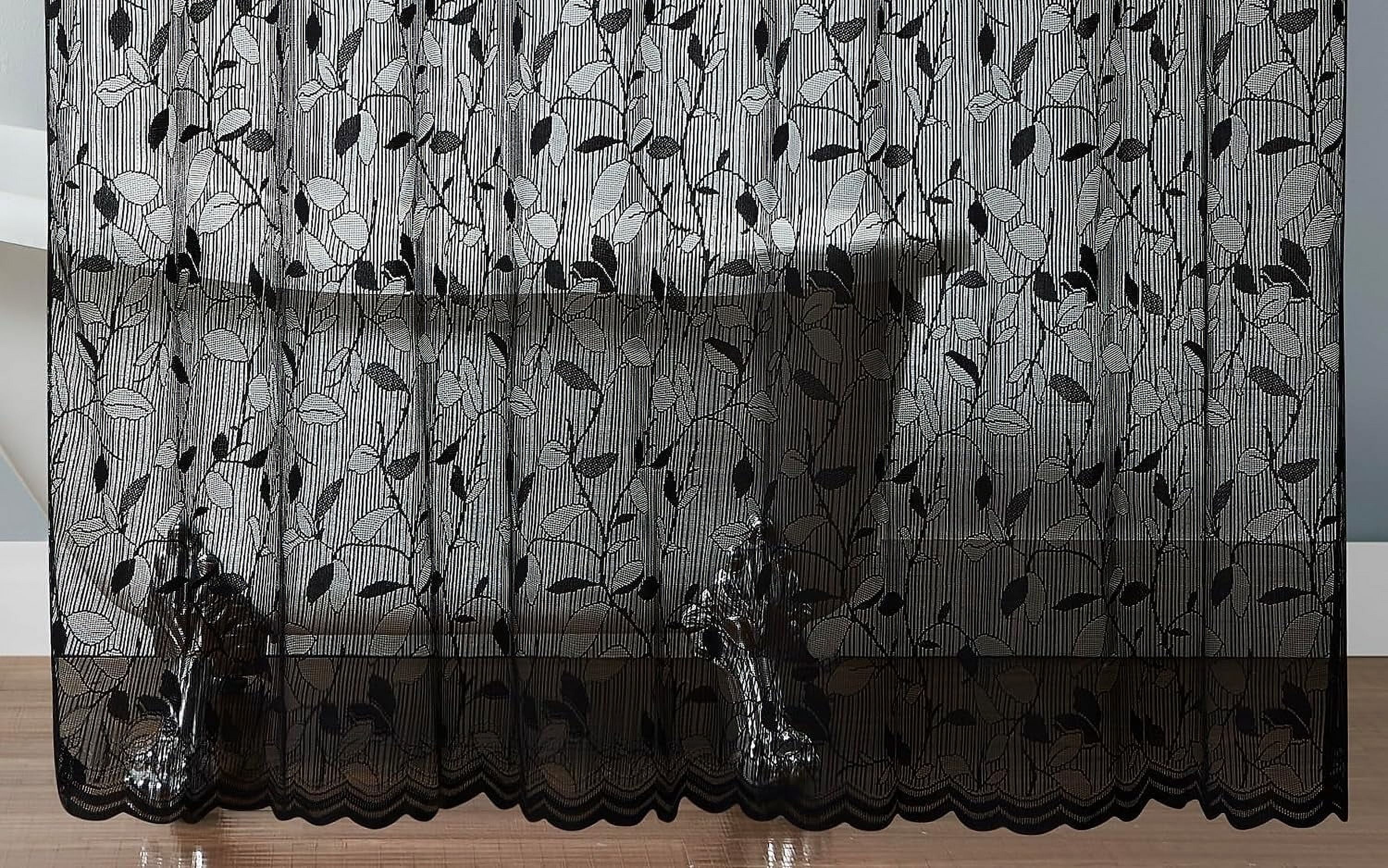 Warm Home Designs 72" W x 72" L Black Lace Shower Curtain. GR Black 72